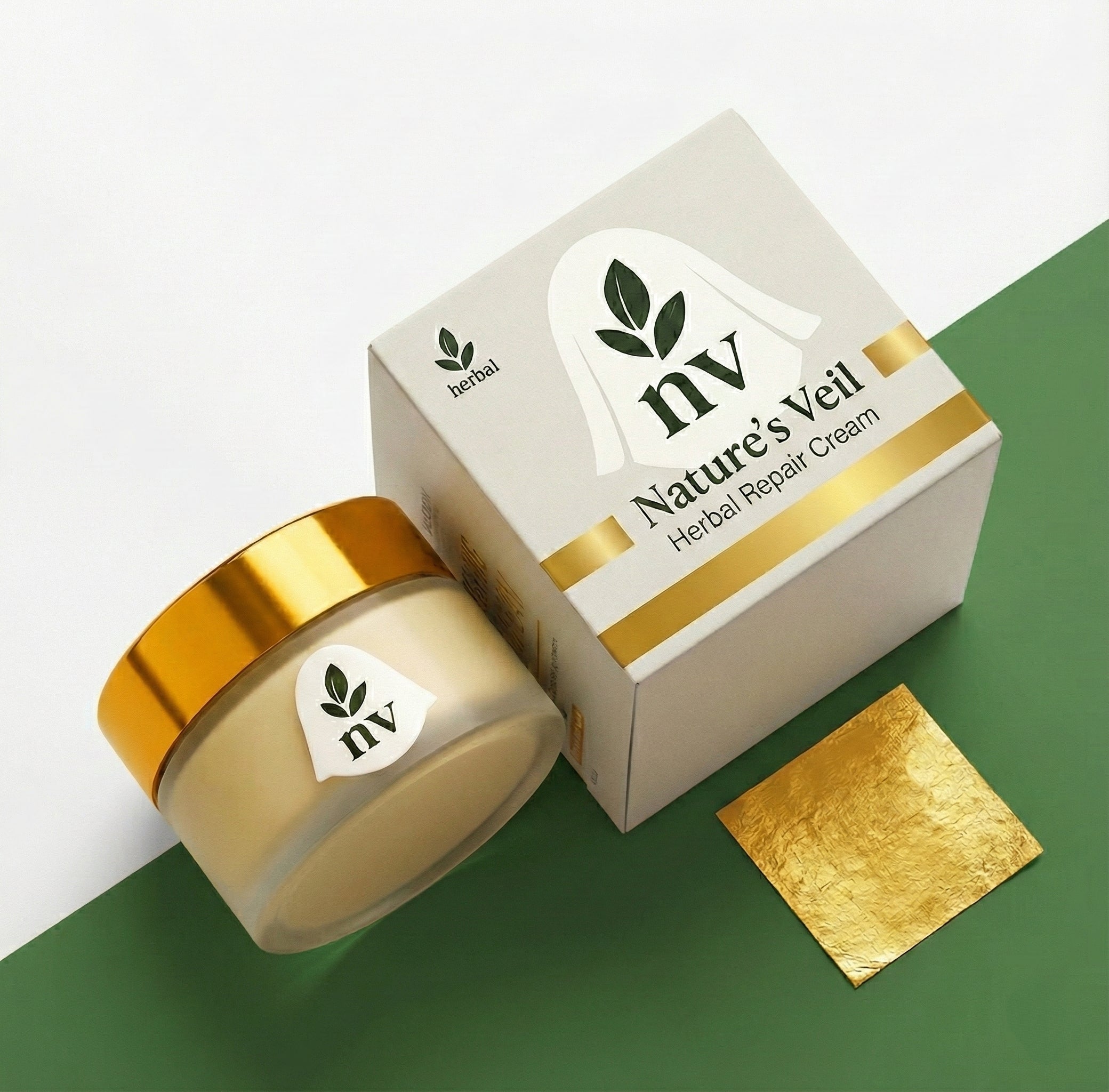 Nature's Veil — 24K Gold & Zafran Repair Cream (Includes a real 24K gold layer you can apply yourself)
