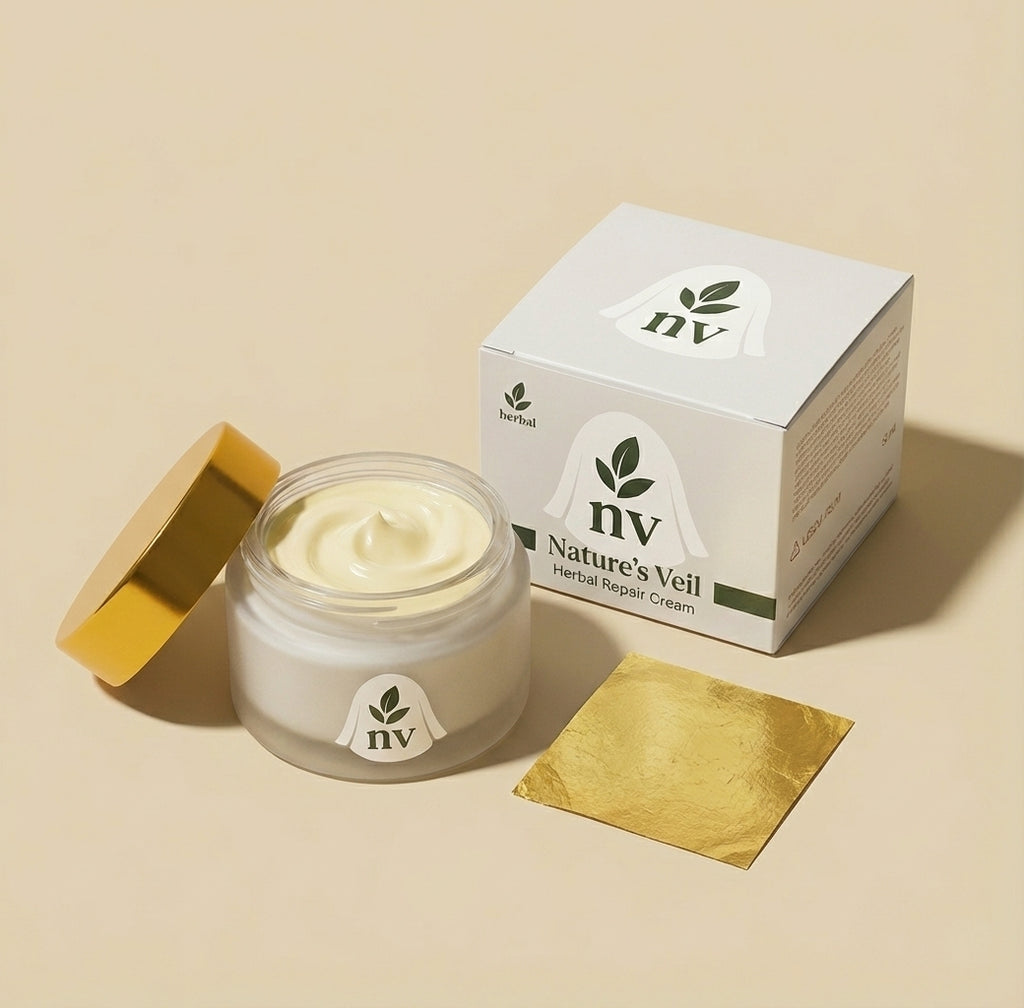 Nature's Veil — 24K Gold & Zafran Repair Cream (Includes a real 24K gold layer you can apply yourself)