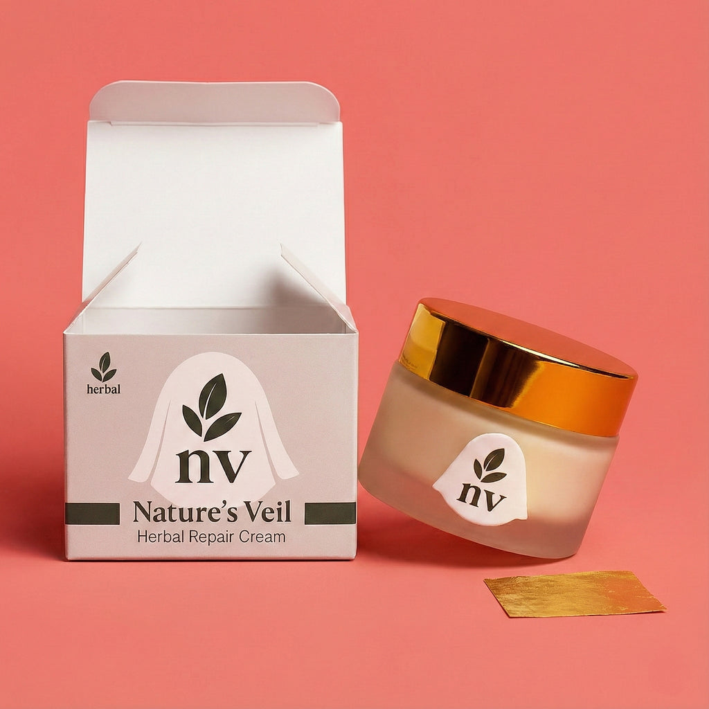 Nature's Veil — 24K Gold & Zafran Repair Cream (Includes a real 24K gold layer you can apply yourself)